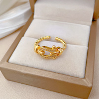 Trendy 18 Karat vergoldet Knopf Gürtel Form Ring Full Diamond personal isierte offene verstellbare Ringe für Frauen Hochzeit Finger Schmuck