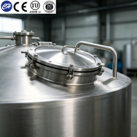 Tanque de Procesamiento de Agua Destilada de 200L, Acero Inoxidable 316L, Grado Alimenticio, ISO 9001, Doble Pared, Control de Temperatura