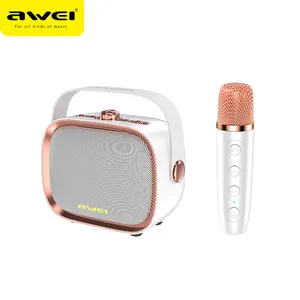 Awei Speaker Bluetooth 360 suara tahan air, Speaker nirkabel Y889 untuk luar ruangan 12 jam waktu Putar