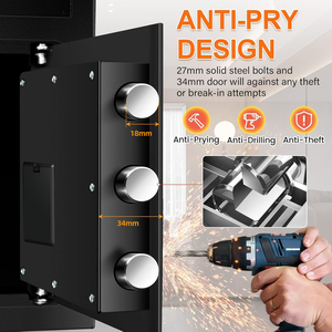 Hộp két sắt an toàn AL-2014F có khe thả tiền, két sắt gia dụng có khóa chìa, bền chắc và an toàn, hộp đựng tiền nhỏ gọn - Product Image 4