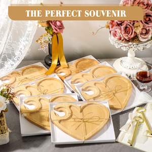 <span class=keywords><strong>Mini</strong></span> assiettes à apéritif en bois JQ Ensemble de verre à vin et planche à charcuterie de luxe avec sous-verre - Product Image 5