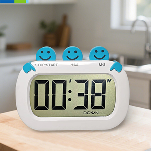 Temporizador de Cocina Digital de 99 minutos y 59 segundos, temporizador de Cuenta regresiva con cara sonriente, diseño cuadrado minimalista de plástico ecológico - Product Image 1