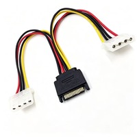 Cable de alimentación SATA macho a doble IDE hembra, cable divisor de alimentación SATA 1 a 2 a IDE de 4 pines