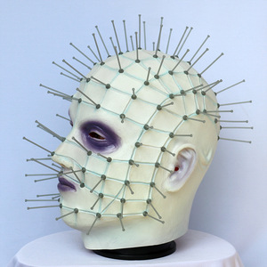 Máscara de Pinhead de <span class=keywords><strong>Hellraiser</strong></span> al por Mayor, Máscara de Látex de Cabeza Completa para Cosplay del Personaje de Película de Terror Pinhead, para Adultos, para Halloween - Product Image 3