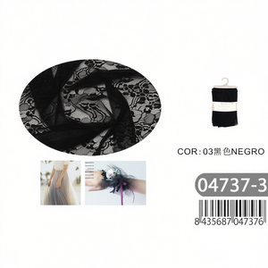 Tessuto in pizzo nero ILAN 150x200cm per accessori abito da sposa - Product Image 3