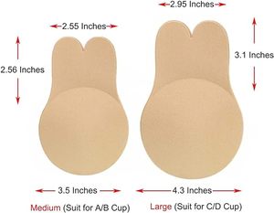 Offre Spéciale : Couvre-tétons en silicone réutilisable, invisibles, sans couture, sexy, rembourrés, effet push-up, <span class=keywords><strong>forme</strong></span> oreilles de lapin - Product Image 5