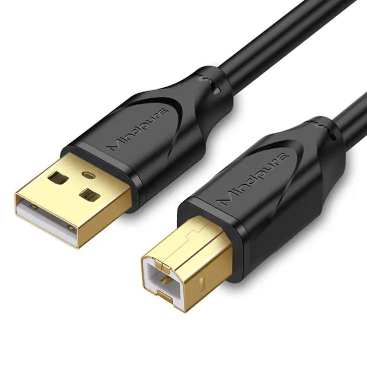 Mindpure Gold Plated 1M 3M 5M 10M AM/BM USB 2.0 Printer Cable A Male to B Male For Printer Scanner HP Canon Lexmark Epson Dell