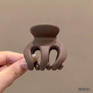 Mini pince à cheveux citrouille de 5 cm, transparente, couleur unie, géométrique, pour la moitié des cheveux, accessoires capillaires - Product Image 3