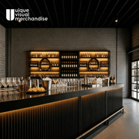 Étagères en fer de style industriel personnalisées, équipées de LED, porte-bouteilles mural, présentoir à vin, armoire de présentation