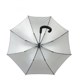 Parapluie droit de 23 pouces avec revêtement argenté 8K, protection UV, coupe-vent, logo personnalisé, cadeaux promotionnels d'entreprise, haute qualité - Product Image 2