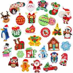 New Wholesale Iron on Christmas Embroidered Patches - Product Image 1