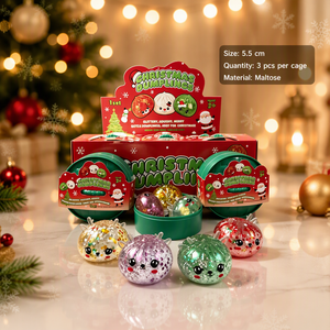 Entrepôt USA : Nouveauté Noël – Rennes en TPR souple et moelleux, garni de maltose, 5,5 cm, pailleté, mystère, pour enfants et adultes, vente en gros - Product Image 1