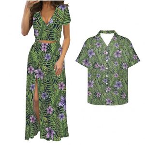 Ropa <span class=keywords><strong>de</strong></span> Pareja Estilo Isleño, Ropa Coreana para Parejas, Ropa a Juego con Estampado <span class=keywords><strong>de</strong></span> <span class=keywords><strong>Hojas</strong></span> <span class=keywords><strong>de</strong></span> Palma <span class=keywords><strong>de</strong></span> Plátano <span class=keywords><strong>de</strong></span> Hawái para Mujer, Verano - Product Image 4