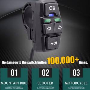 Interrupteur 3 en 1 pour vélo et trottinette, phare, clignotant, klaxon, interrupteur de commande marche/arrêt 36V/48V, étanche pour vélo électrique - Product Image 5