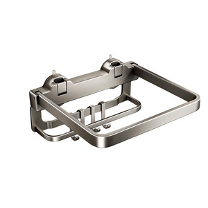 Estante de baño con ventosas y ganchos para almacenamiento en el lavabo, montaje en pared, rectangular, duradero, 4 ganchos - Product Image 5