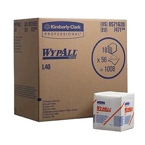 Chiffons de nettoyage industriels Kimberly-Clark Wypall L40, 18x56 feuilles par boîte, chiffons jetables pour usage sanitaire - Product Image 2