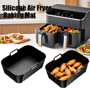 Vente en gros : Tapis de cuisson rectangulaire en silicone alimentaire pour friteuse à air, résistant à la chaleur et réutilisable, pour la cuisine - Product Image 1