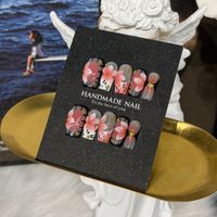 Uñas Postizas de Alta Calidad Hechas a Mano con Diseño de Flores 3D, Uñas Acrílicas Removibles, Uñas Cuadradas a Presión, Venta al Por Mayor