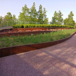 GNEE Corten Steel 8-Inch Rectangle Garden <b>Edging</b> with Weather Resistant Natural Finish for Outdoor Landscape <b>Borders</b> - Product Image 6