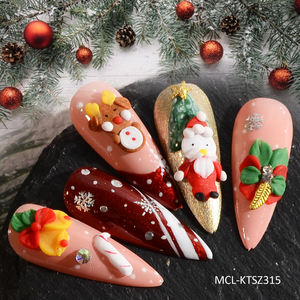 6 uds Popular 3D aleación Metal acrílico Navidad Nail Art diseño hecho a mano encanto Elk Nails Navidad 5D Nail Art Charm - Product Image 3