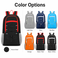 Sac à dos léger pliable imperméable pour le sport de plein air MKW2086, sac de randonnée et de camping en nylon, sac de voyage pour homme et femme