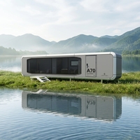 Maisonnette modulaire préfabriquée en acier écologique de luxe A70 Villa pour hôtel ou boutique