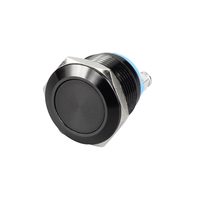 Sakelar Tombol Tekan Tahan Air 19MM, Logam ON-OFF Momentary 2 Pin dengan Terminal Sekrup untuk Panel Kontrol Kapal Laut
