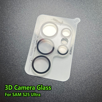 Verre d'appareil photo 3D pour Samsung S21 S22 S23 S24 S25 HD Film protecteur d'écran en soie trempé imprimé noir