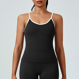 Top Deportivo de Yoga sin Costuras con Bloques de Color Personalizables para Mujer, de Secado Rápido, Transpirable, Elástico, Ajustado, con Espalda Descubierta, para Gimnasio y Entrenamiento - Product Image 1