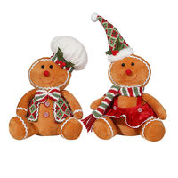 45cm Noël pain d'épice jouets en peluche assis debout rétractable pain d'épice homme en peluche poupée pain d'épice homme pour la décoration intérieure