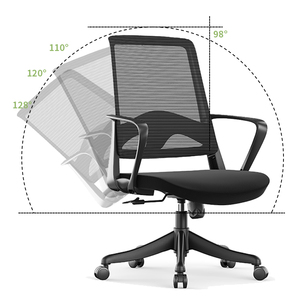 ZITAI Table et chaise de bureau à domicile Salon assistant de beauté chaise de bureau support lombaire fixe accoudoir chaise de personnel à mi-dossier - Product Image 2