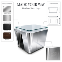 Vitrine de présentation de bijoux en verre de luxe sur mesure avec éclairage LED pour comptoir de kiosque de centre commercial destiné aux magasins de diamants