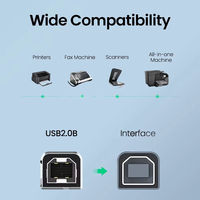 Câble d'imprimante USB 2.0 Type-C vers USB-B à charge rapide, tressé en nylon, mâle-mâle, compatible avec imprimante, scanner, ordinateur portable, ordinateur IOS