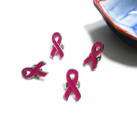 En gros, Pin's émaillé en métal rose de sensibilisation au cancer du sein, style mode, pour vêtements et sacs