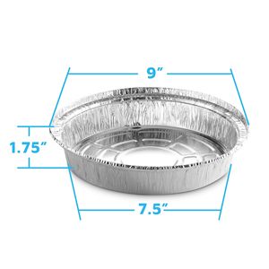 7-9 Inch Heavy-Duty Disposable Round Aluminum <b>Pans</b> Fast Food Take Out <b>Pans</b> Aluminum Container with Lid for Air Fryer and Cooking - Product Image 2