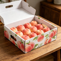 Cajas de Cartón Corrugado Impresas Personalizadas con Relieve, Reciclables, para Envío de Frutas y Verduras, con Orificios de Ventilación, para Duraznos, Naranjas y Productos Frescos