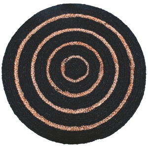 Sous-plat en coton noir et jute - Product Image 1
