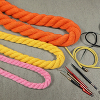 Cordon en coton recyclé torsadé coloré à trois brins de 8 mm pour sacs et lacets de vêtements