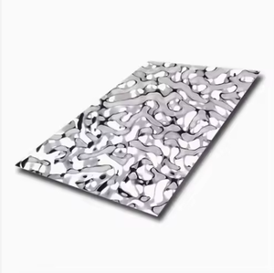 EX683 Stainless Steel 8K 3D Water <b>Wave</b> Stamped Water Ripple Panel Ceiling Background Black Titanium Embossed Water Ripple - Product Image 1