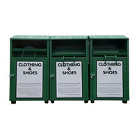 Chaussures en acier galvanisé bon marché pour l'extérieur poubelle de don de vêtements boîte de dépôt de dons de vêtements en métal bacs de recyclage de vêtements