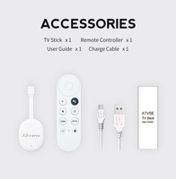 Stick TV portable XS97 GTV Q fourni par l'usine avec télécommande infrarouge, stick TV Android, logo et emballage personnalisés pris en charge