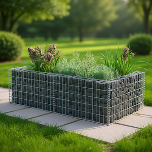 Maceta de Acero Galvanizado Tipo Gabion de 70.9x35.4x19.7 Pulgadas, Maceta de Jardín para Exteriores, Estilo Rústico - Product Image 2