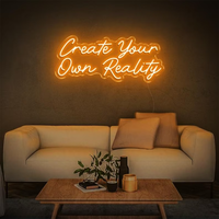 Vente en gros Dropshipping Art mural Ailes 3D Grande enseigne au néon Lucky Led pour mur Chambre Fête