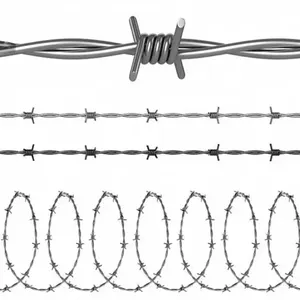 Fabricação galvanizado arame farpado fence500m rolo preço elétrico 12,5 calibre quente mergulhado galvanizado cerca de arame farpado