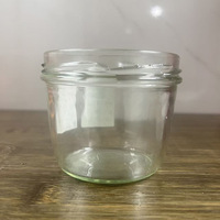 Frascos de Vidrio Redondos de Boca Ancha para Avena Nocturna, 100ml 200ml, Tarro de Conservas para Mermelada y Salsas con Tapa Metálica