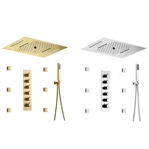 <span class=keywords><strong>Colonne</strong></span> <span class=keywords><strong>de</strong></span> douche cascade déluge avec système <span class=keywords><strong>de</strong></span> douche à arrosage latéral Douche thermostatique <span class=keywords><strong>noire</strong></span> à LED pour <span class=keywords><strong>salle</strong></span> <span class=keywords><strong>de</strong></span> <span class=keywords><strong>bain</strong></span> - Product Image 1