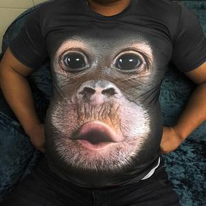 T-shirt pour homme de <span class=keywords><strong>marque</strong></span> d'été, col rond, manches courtes, imprimé animal <span class=keywords><strong>singe</strong></span>/lion, t-shirt imprimé numérique 3D - Product Image 6
