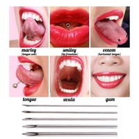 Agujas y Herramientas de Perforación Corporal para Niños, de Acero Quirúrgico Inoxidable, Plateadas en Plata y con Zirconia, Certificadas por ASTM, Marca Gaby