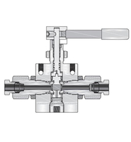 Vanne à bille 15000 psi HIP Autoclave Type Butech en acier inoxydable 316 traité à froid, construction en acier inoxydable 316, vanne à bille FNPT 1/8'' 1/4'' OD