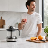 Presse-agrumes électrique 1,2 L grande capacité sans BPA, machine automatique pour oranges et citrons, portable pour la cuisine domestique et les fêtes